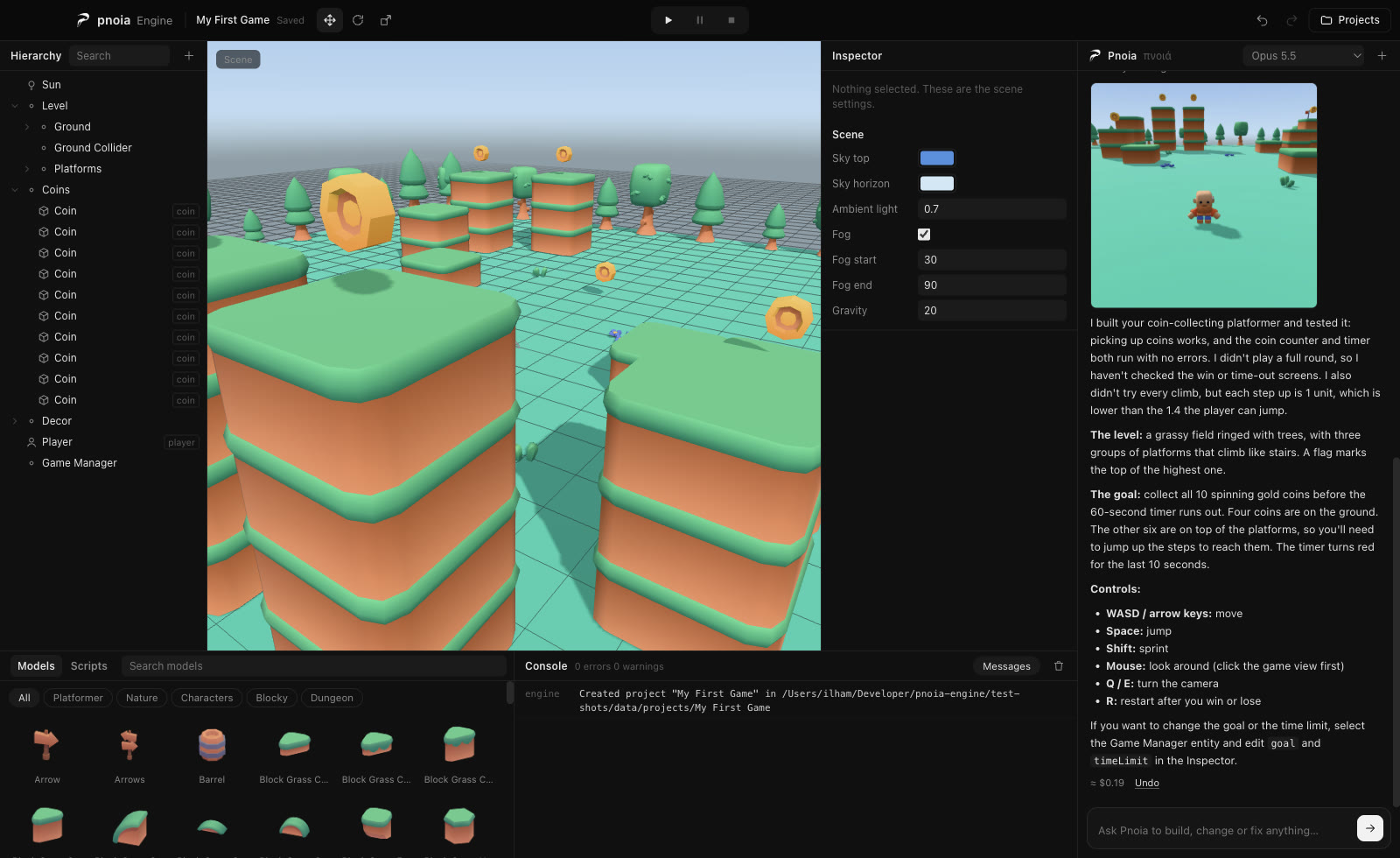 A finished coin platformer
