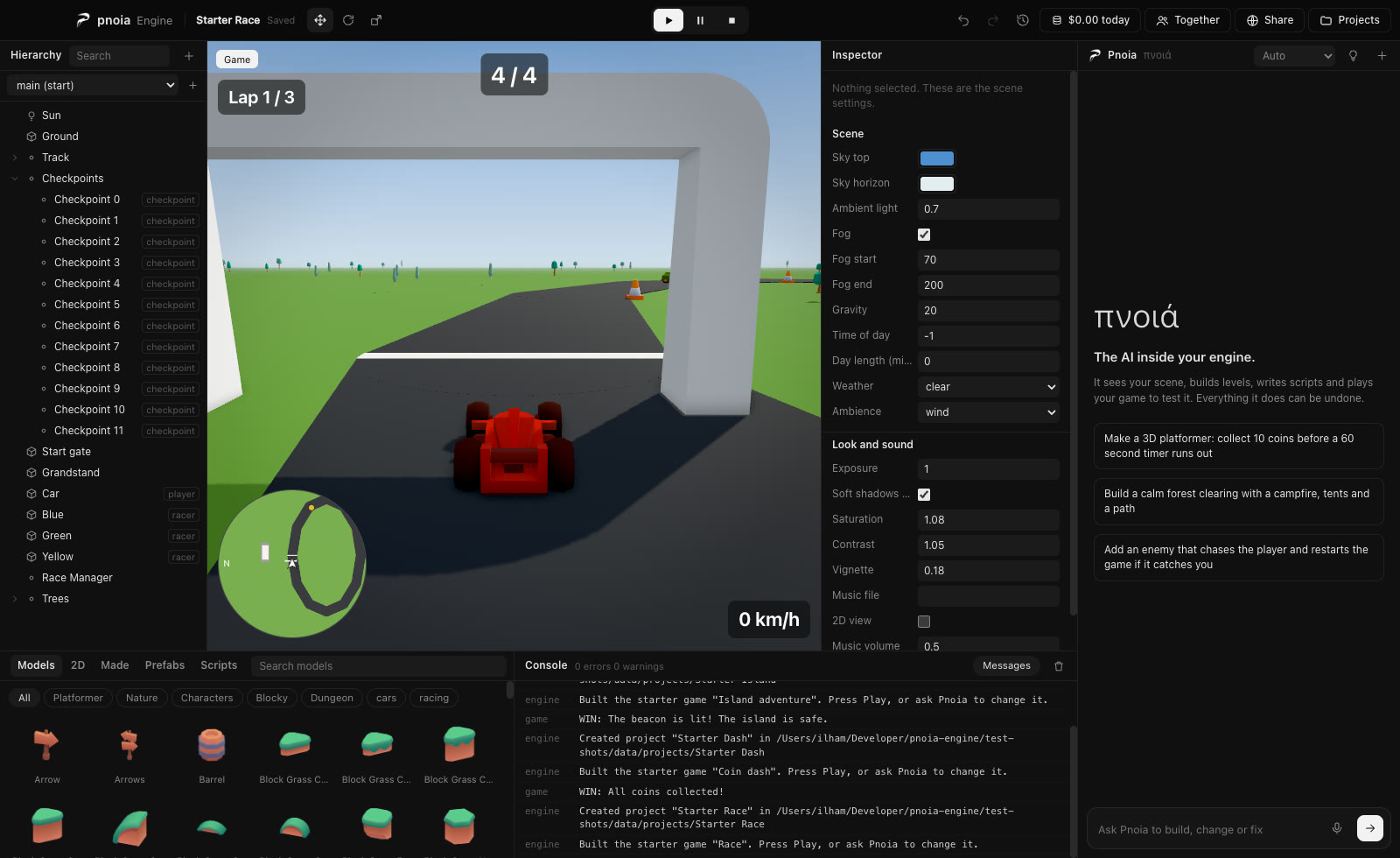 A racing game