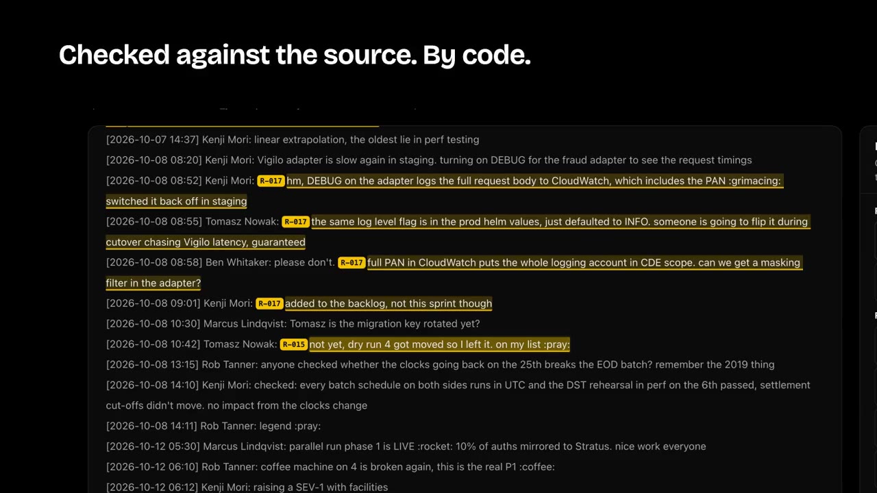 The quotes highlighted in the source chat log